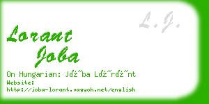 lorant joba business card